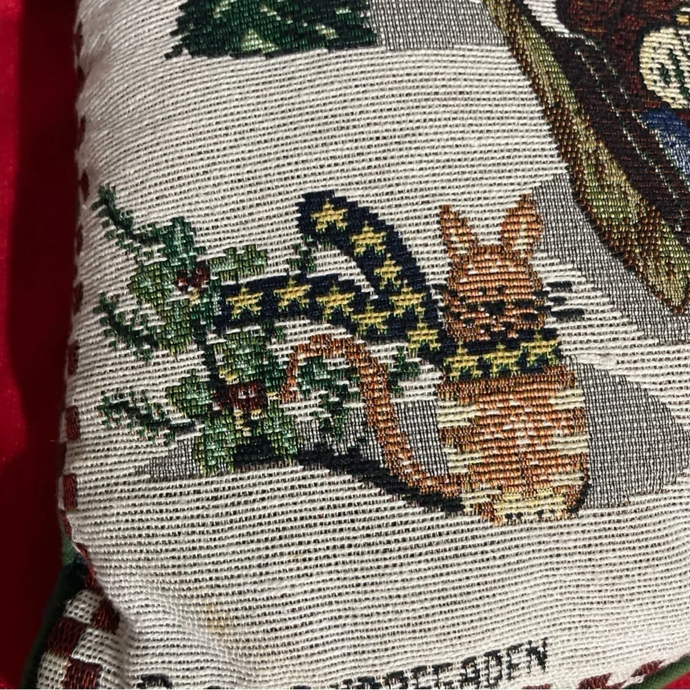 Holiday Moose Skiing Decorative Pillow